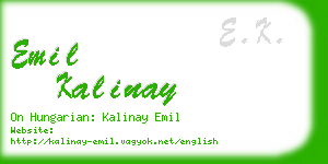 emil kalinay business card